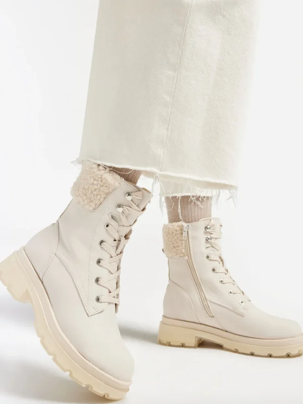 Clearance Catwalk Stivale allacciato Bianco Sporco